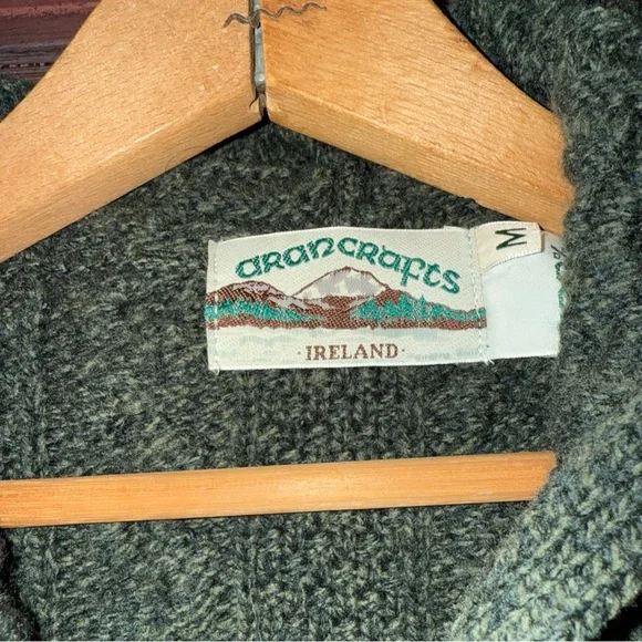 Aran Crafts Forest Green Knit Sweater - Picture 6 of 6